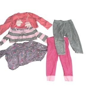 6-12 Months Baby Gap Girls' Pink and Gray Clothing Bundle Set (5 Pieces)